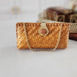 Gold Chain Woven Clutch